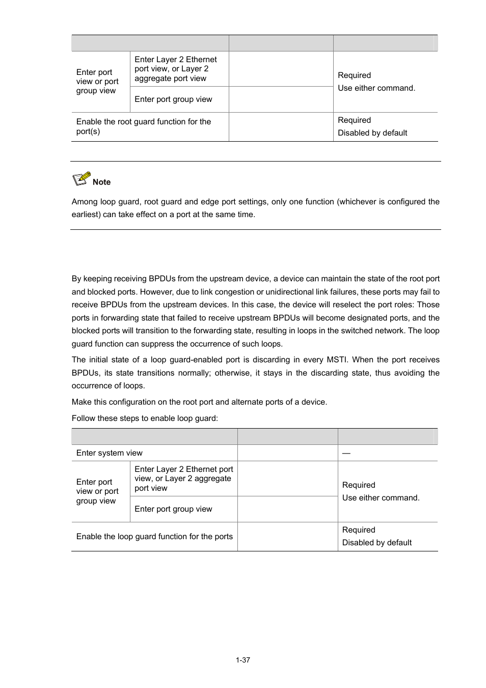 Enabling loop guard | H3C Technologies H3C S5120 Series Switches User Manual | Page 202 / 745