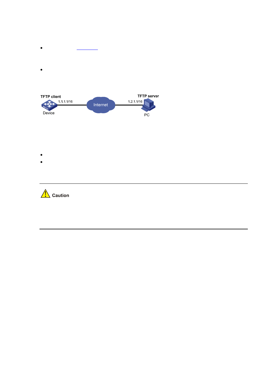 Tftp client configuration example, Network requirements, Configuration procedure | H3C Technologies H3C S5120 Series Switches User Manual | Page 281 / 745