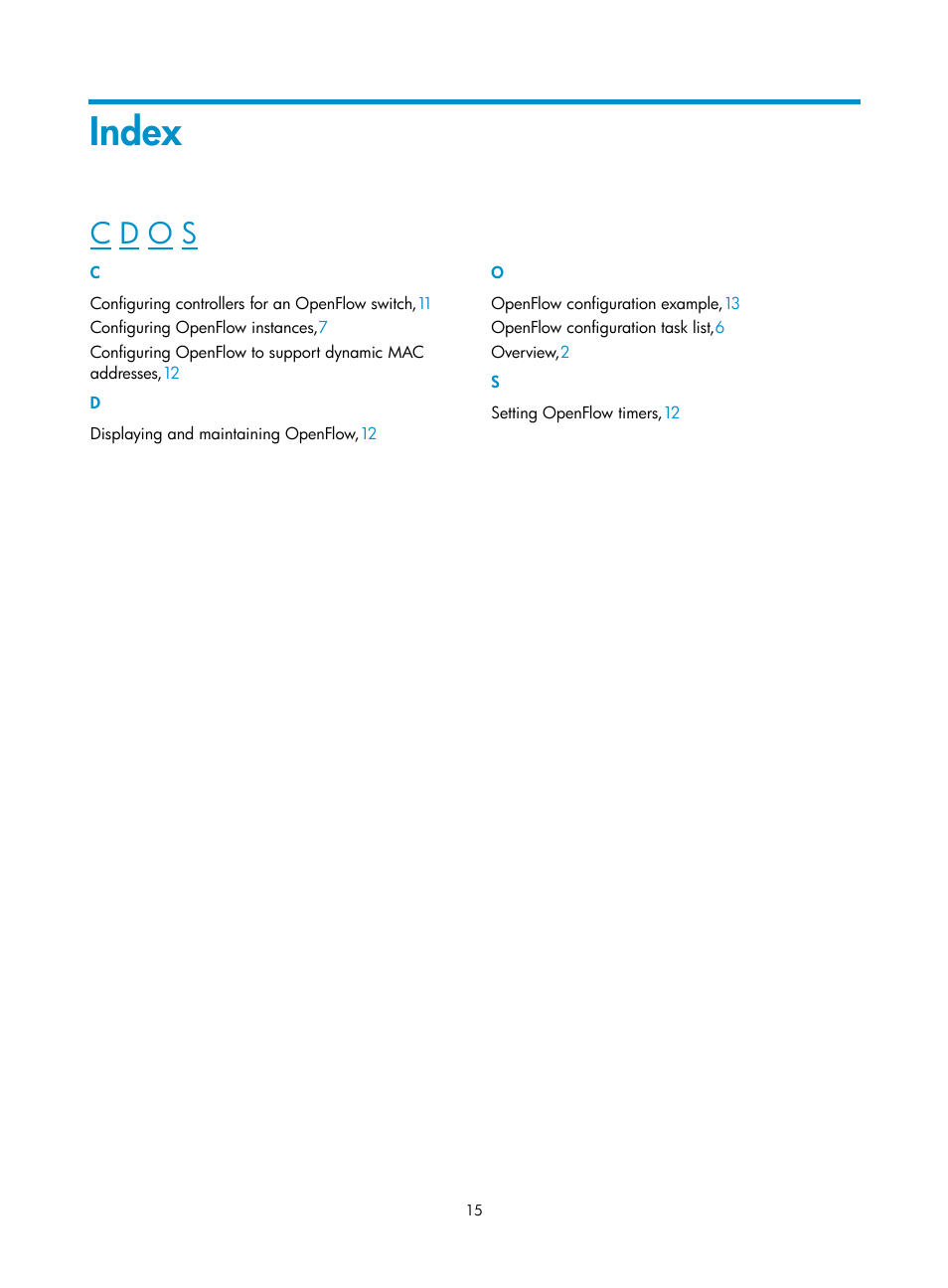 Index, C d o s | H3C Technologies H3C S5120 Series Switches User Manual | Page 21 / 21