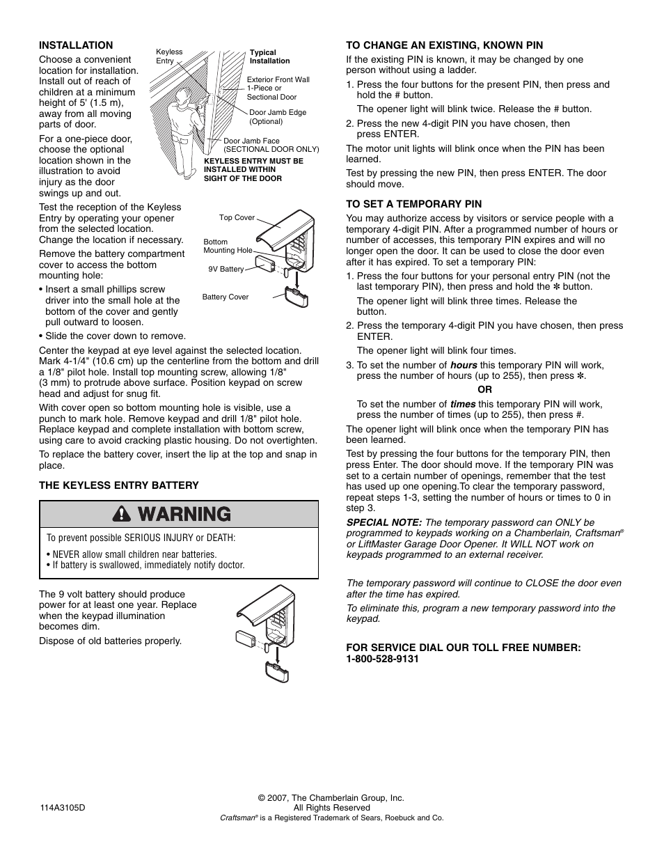 Chamberlain POWER DRIVE 940D User Manual | Page 2 / 2