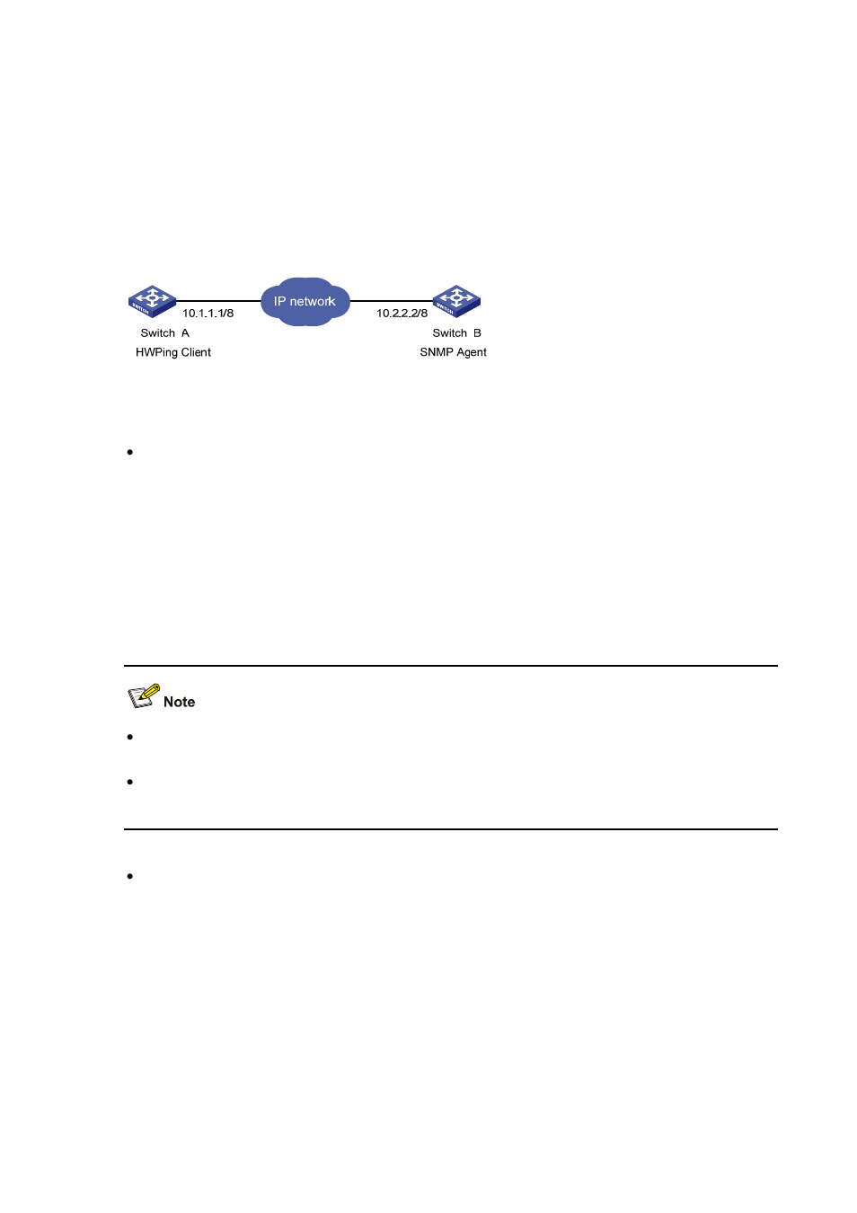 Snmp test, Network requirements, Network diagram | Configuration procedure | H3C Technologies H3C S3600 Series Switches User Manual | Page 1083 / 1205