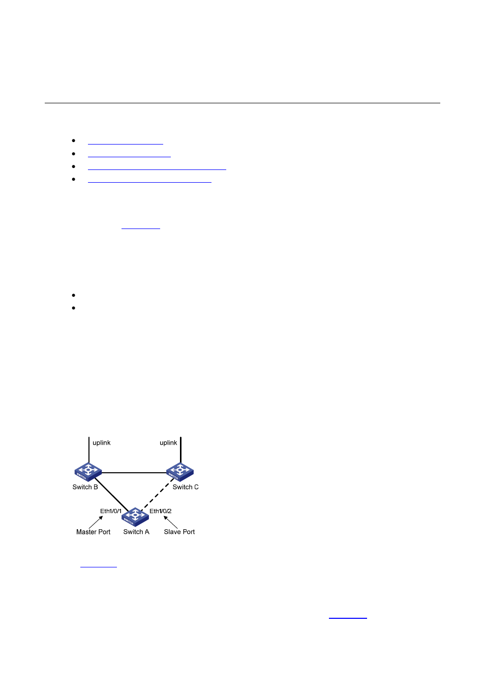 1 smart link configuration, Smart link overview, Basic concepts in smart link | Smart link group, Master port, Smart link configuration | H3C Technologies H3C S3600 Series Switches User Manual | Page 1126 / 1205