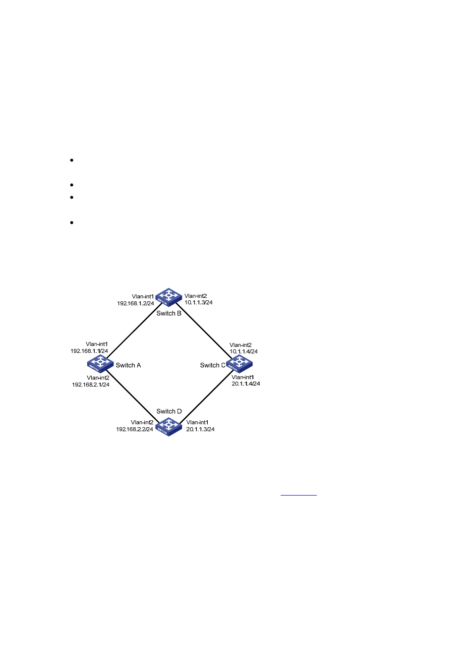 Network requirements, Network diagram, Configuration procedure | H3C Technologies H3C S3600 Series Switches User Manual | Page 250 / 1205