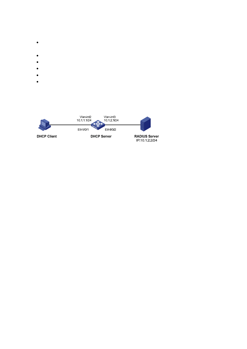 Dhcp accounting configuration example, Network requirements, Network diagram | Configuration procedure | H3C Technologies H3C S3600 Series Switches User Manual | Page 670 / 1205