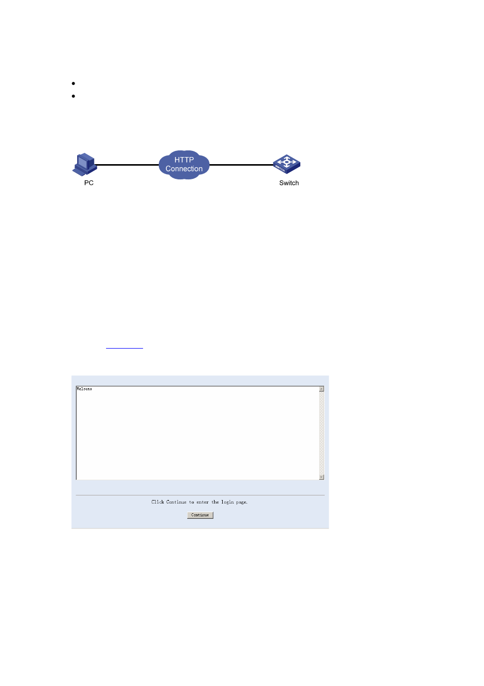 Configuration example, Network requirements, Network diagram | Configuration procedure, Enabling/disabling the web server | H3C Technologies H3C S3600 Series Switches User Manual | Page 77 / 1205