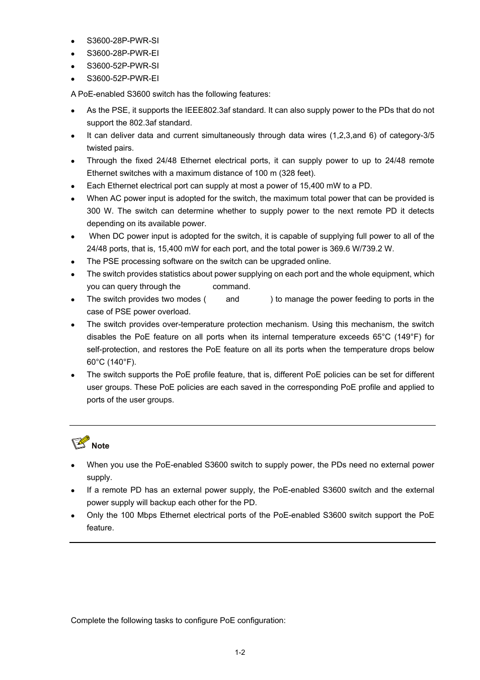 Poe configuration, Poe configuration task list | H3C Technologies H3C S3600 Series Switches User Manual | Page 835 / 1205