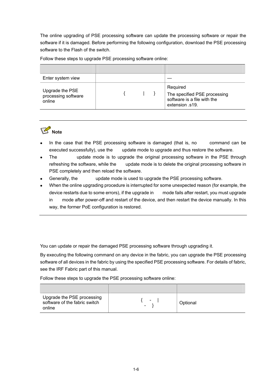 Upgrading the pse processing software online, Upgrading | H3C Technologies H3C S3600 Series Switches User Manual | Page 839 / 1205