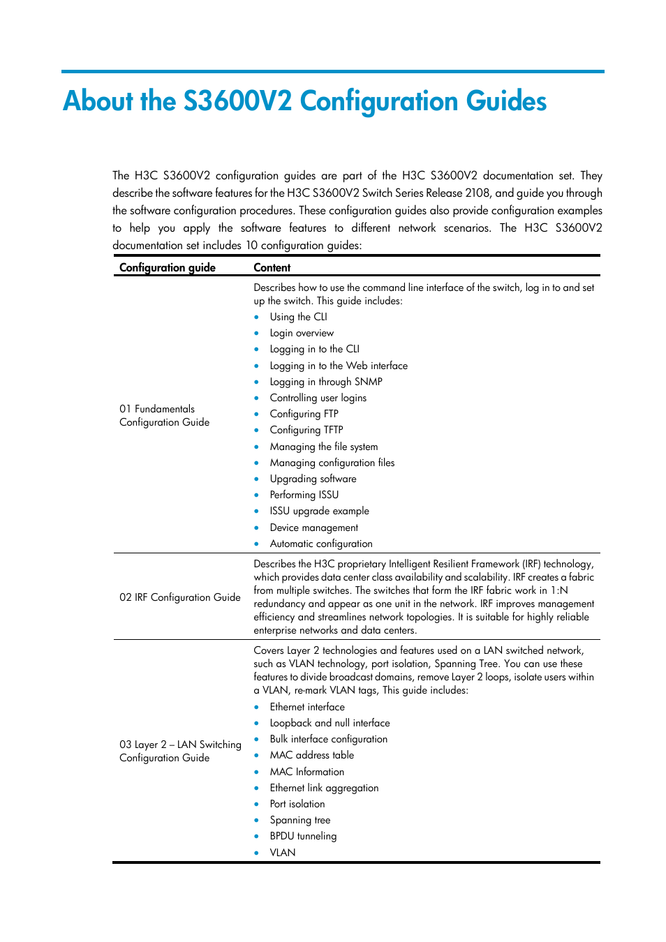 H3C Technologies H3C S3600V2 Series Switches User Manual | 5 pages