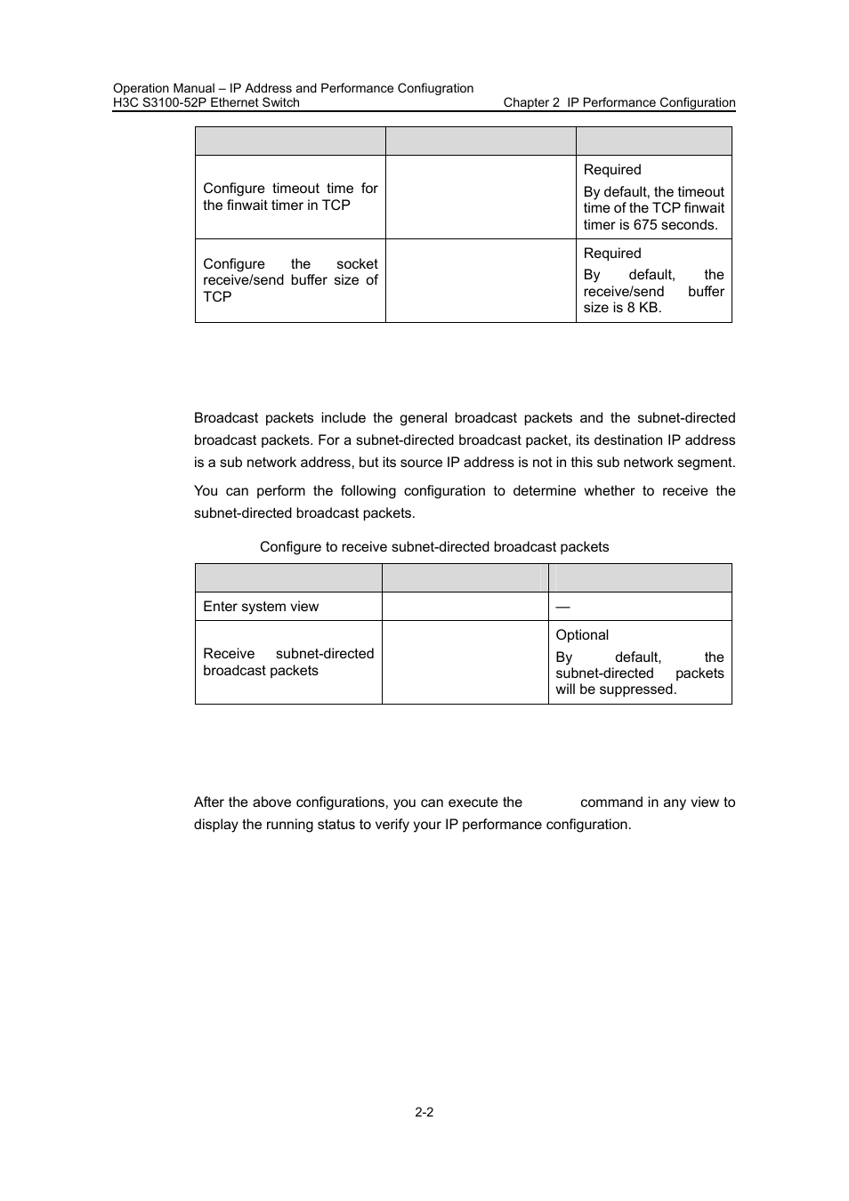 2 displaying and maintaining ip performance, 2 displaying and maintaining ip performance -2 | H3C Technologies H3C S3100 Series Switches User Manual | Page 111 / 630