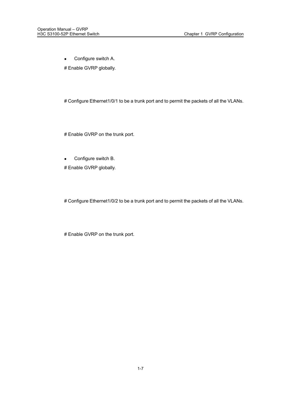 3 configuration procedure, 3 configuration procedure -7 | H3C Technologies H3C S3100 Series Switches User Manual | Page 121 / 630