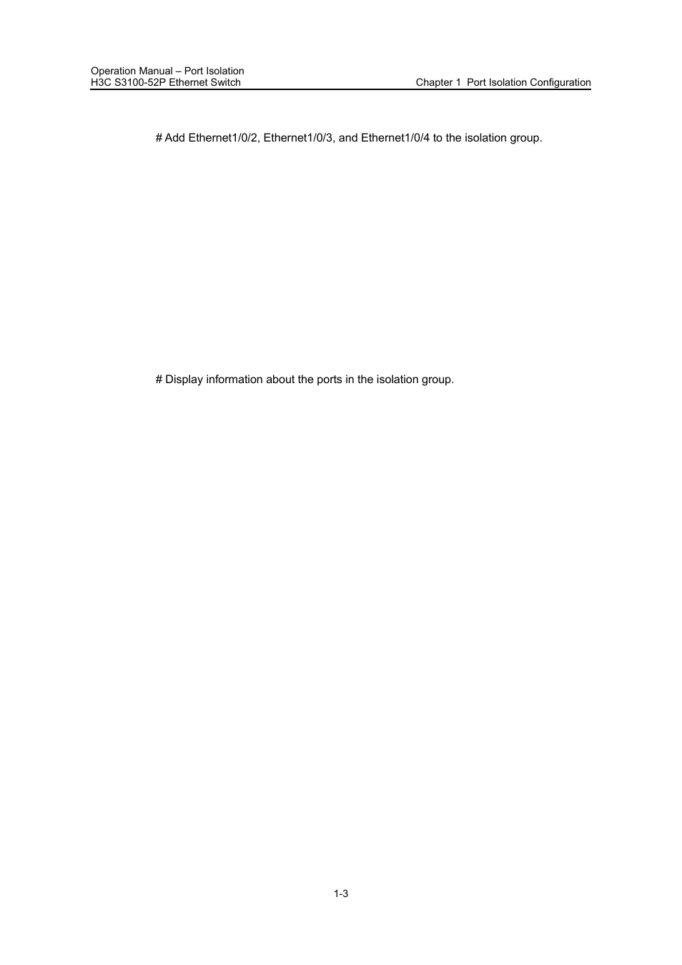 Iii. configuration procedure | H3C Technologies H3C S3100 Series Switches User Manual | Page 153 / 630