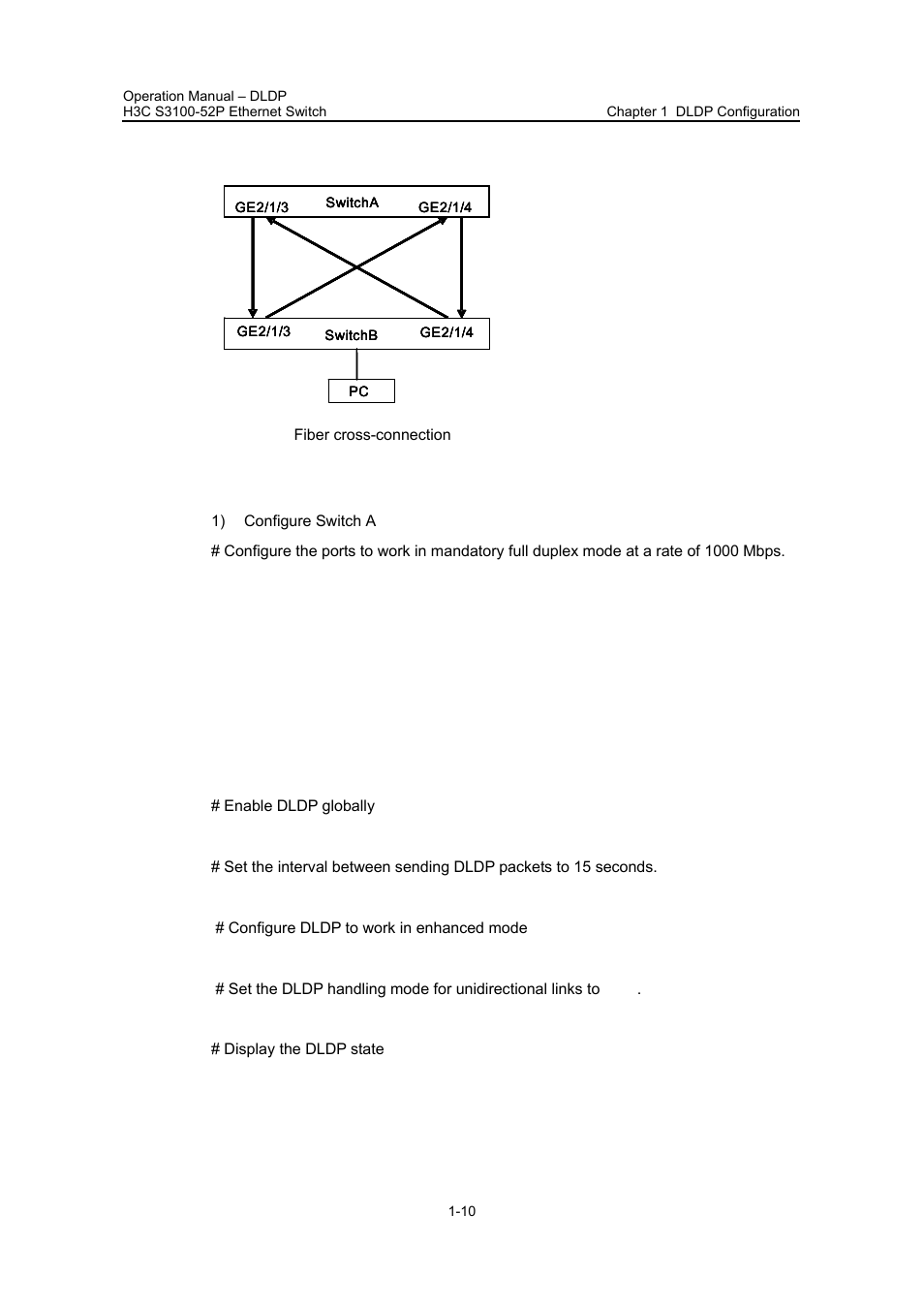 Ii. network diagram, Iii. configuration procedure | H3C Technologies H3C S3100 Series Switches User Manual | Page 164 / 630