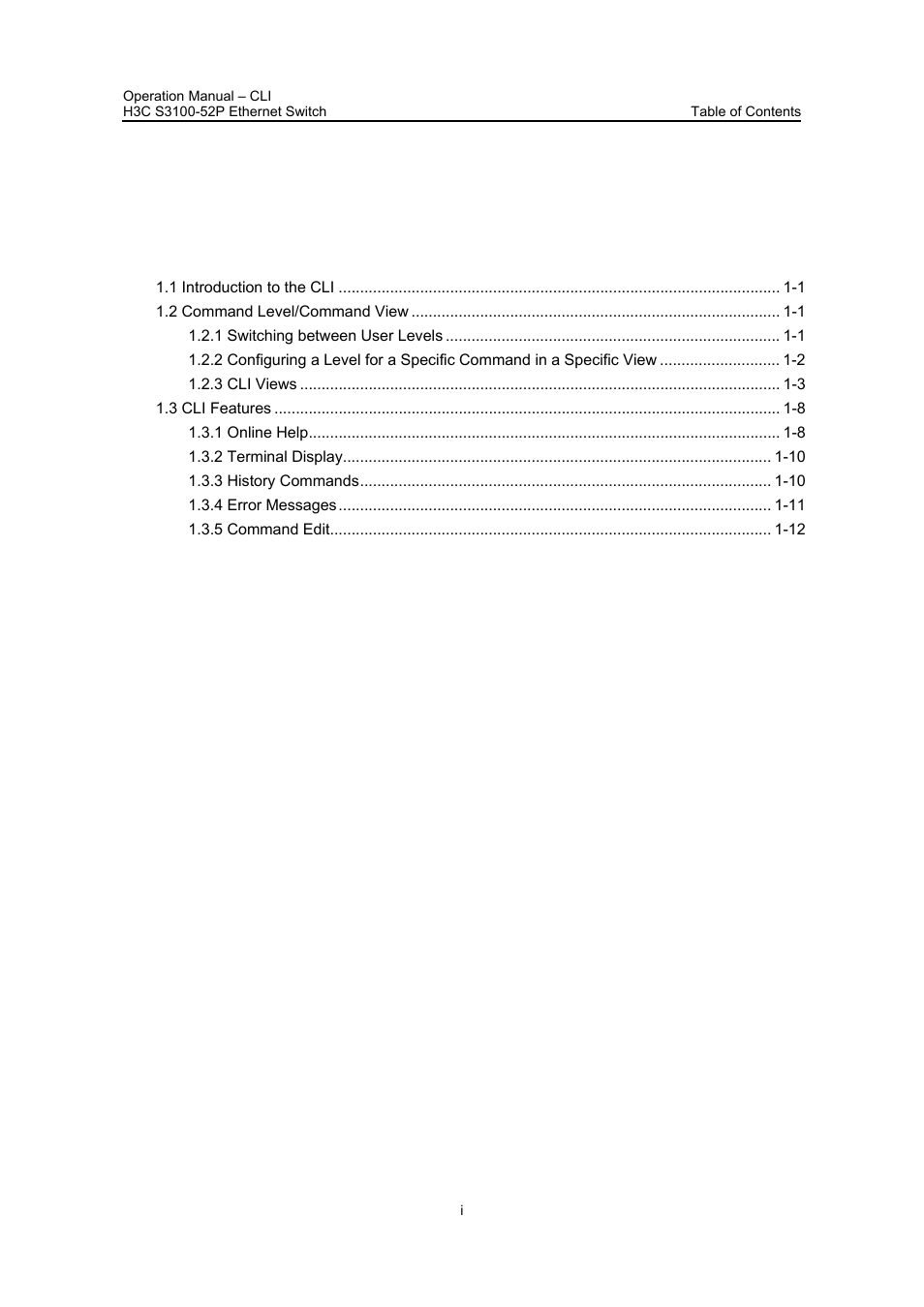 H3C Technologies H3C S3100 Series Switches User Manual | Page 17 / 630