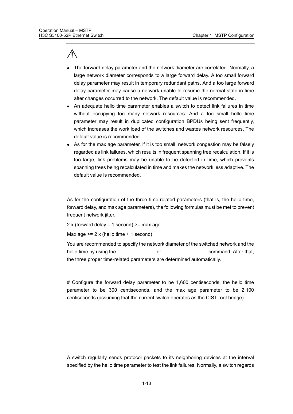 Ii. configuration example, 10 configuring the timeout time factor, 10 configuring the timeout time factor -18 | Configuring the timeout time factor | H3C Technologies H3C S3100 Series Switches User Manual | Page 193 / 630