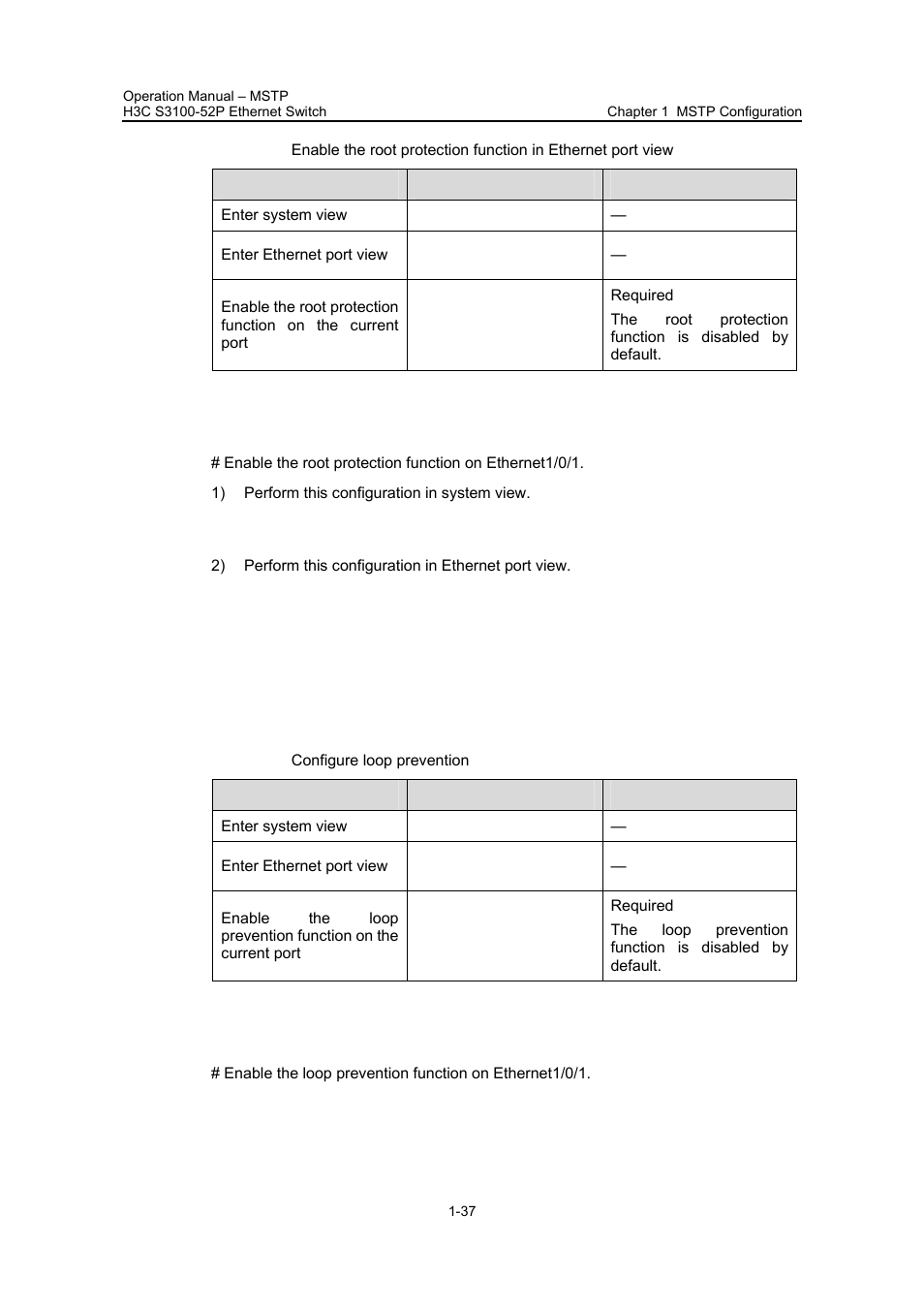 Ii. configuration example, 5 configuring loop prevention, I. configuration procedure | 5 configuring loop prevention -37 | H3C Technologies H3C S3100 Series Switches User Manual | Page 212 / 630