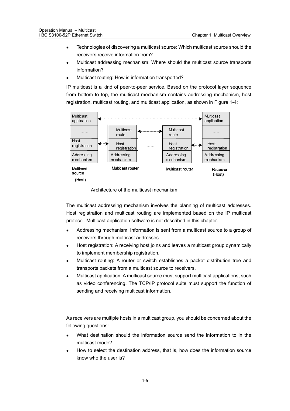 1 multicast address, 1 multicast address -5 | H3C Technologies H3C S3100 Series Switches User Manual | Page 232 / 630