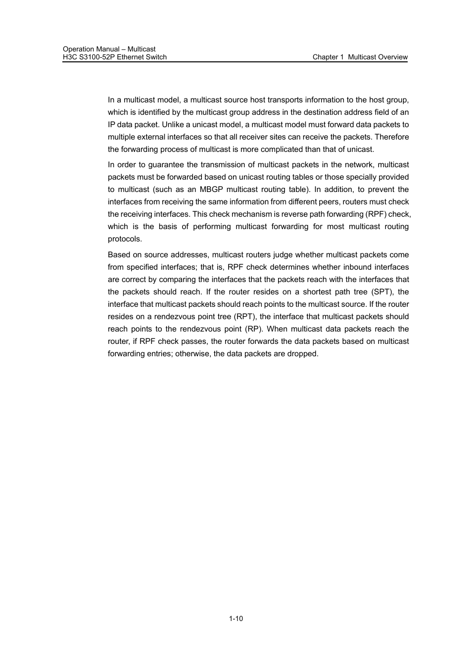3 forwarding mechanism of multicast packets, 3 forwarding mechanism of multicast packets -10 | H3C Technologies H3C S3100 Series Switches User Manual | Page 237 / 630