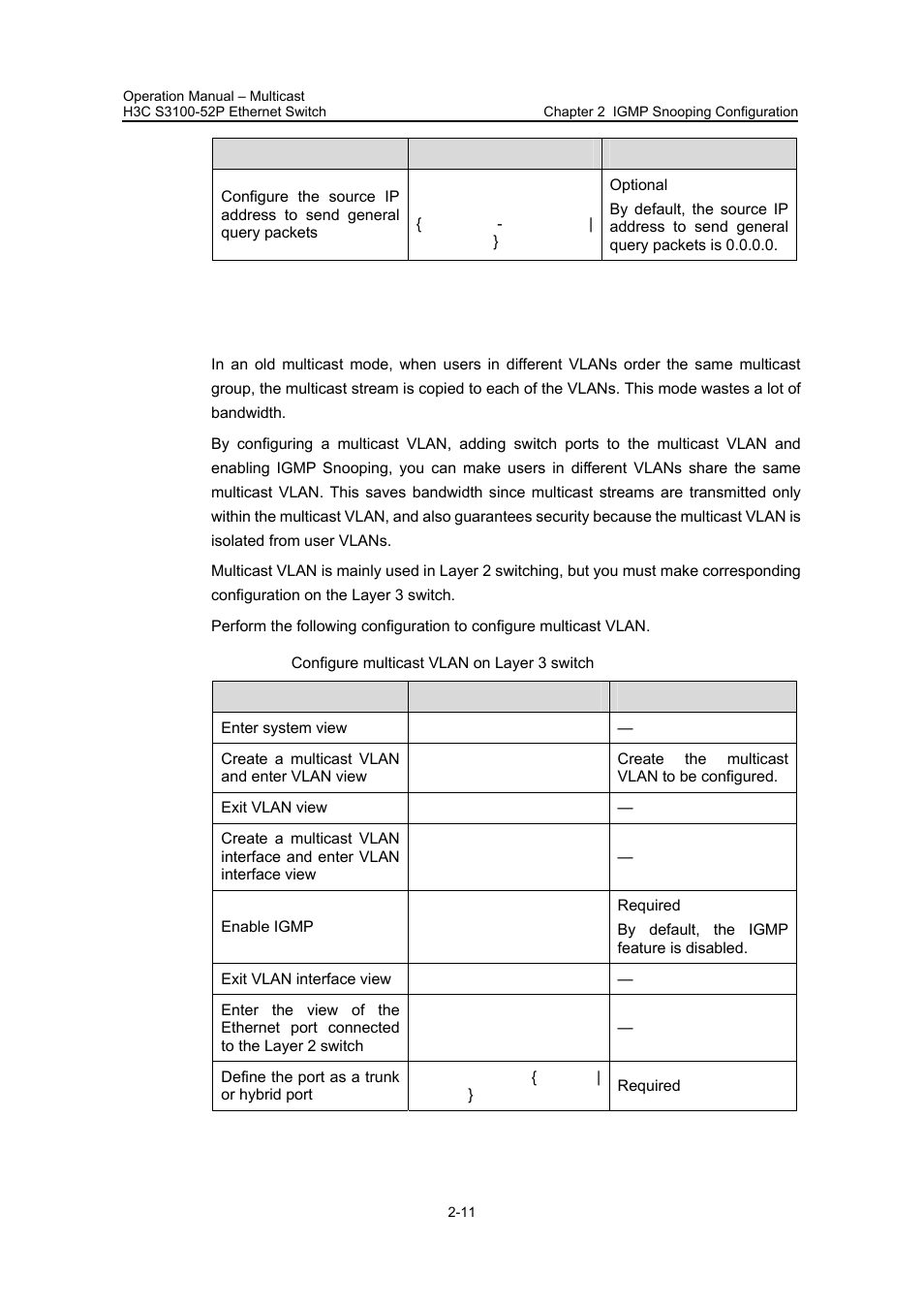 7 configuring multicast vlan, 7 configuring multicast vlan -11, 7 "configuring | Multicast vlan | H3C Technologies H3C S3100 Series Switches User Manual | Page 248 / 630