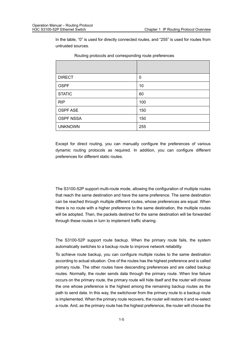 2 traffic sharing and route backup, I. traffic sharing, Ii. route backup | 2 traffic sharing and route backup -5 | H3C Technologies H3C S3100 Series Switches User Manual | Page 266 / 630