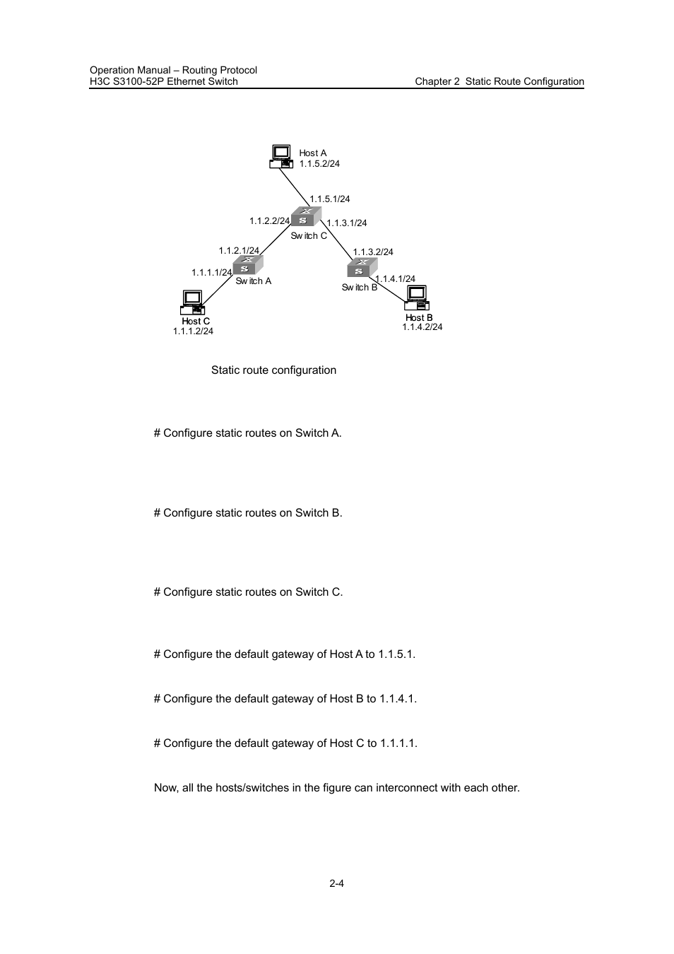 Ii. network diagram, Iii. configuration procedure | H3C Technologies H3C S3100 Series Switches User Manual | Page 271 / 630