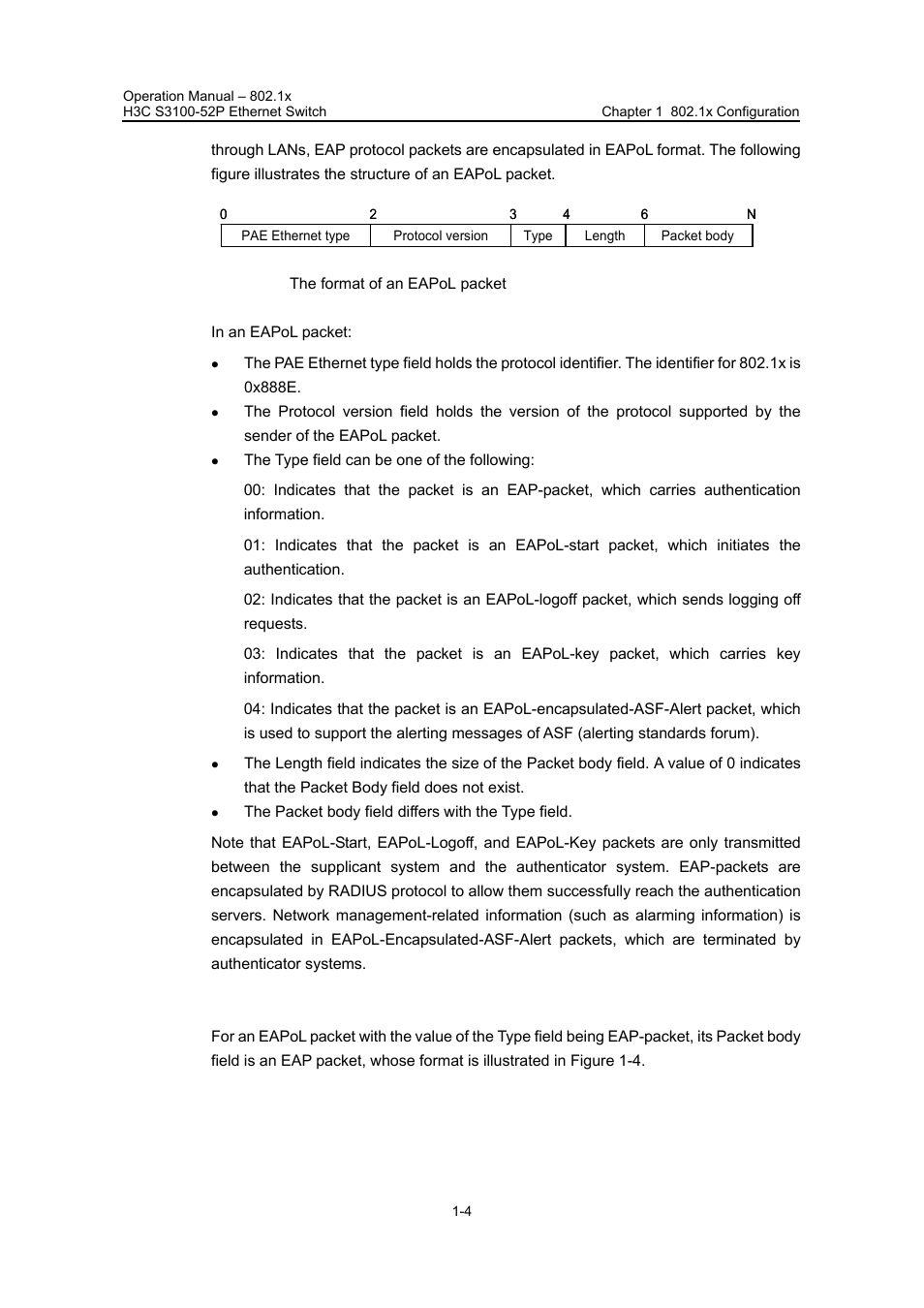 Ii. the format of an eap packet | H3C Technologies H3C S3100 Series Switches User Manual | Page 277 / 630