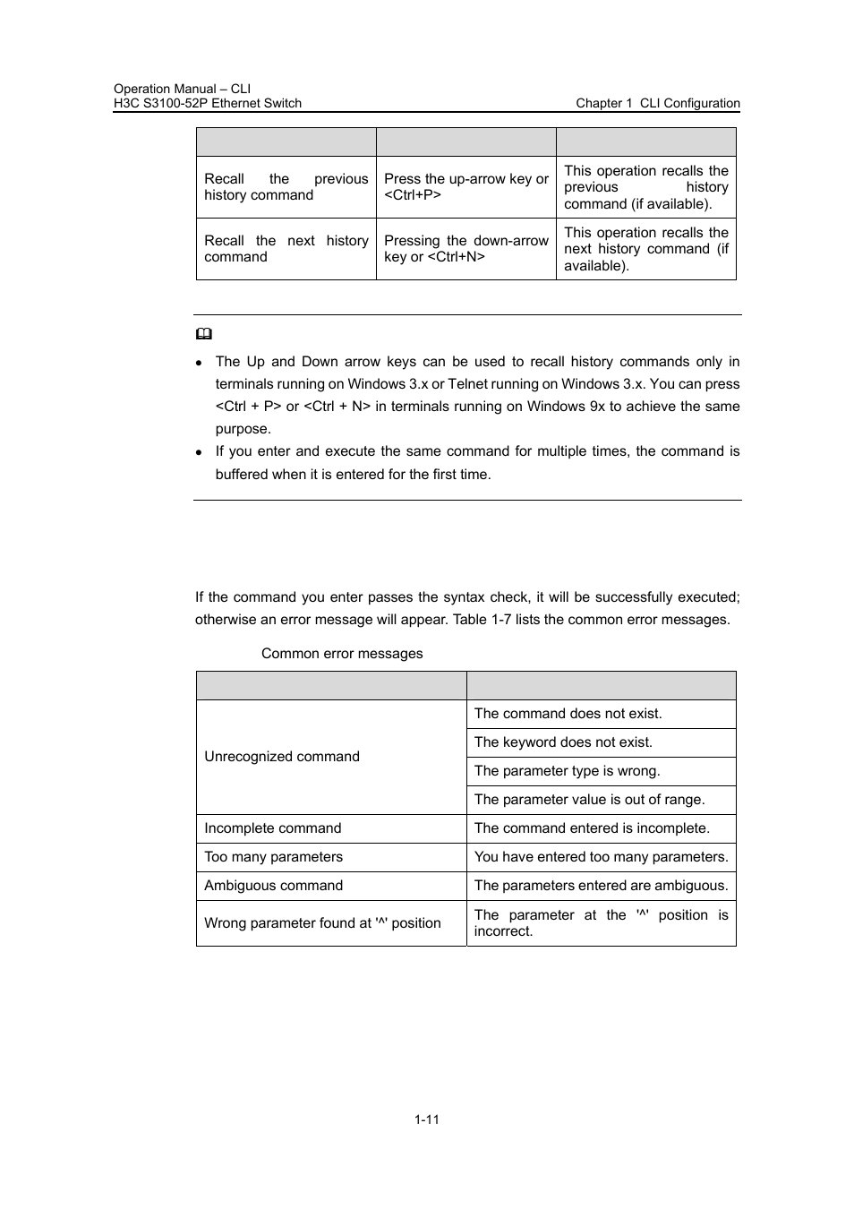 4 error messages, 4 error messages -11 | H3C Technologies H3C S3100 Series Switches User Manual | Page 28 / 630
