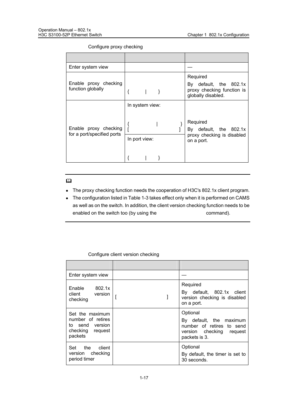 3 configuring client version checking, 3 configuring client version checking -17 | H3C Technologies H3C S3100 Series Switches User Manual | Page 290 / 630