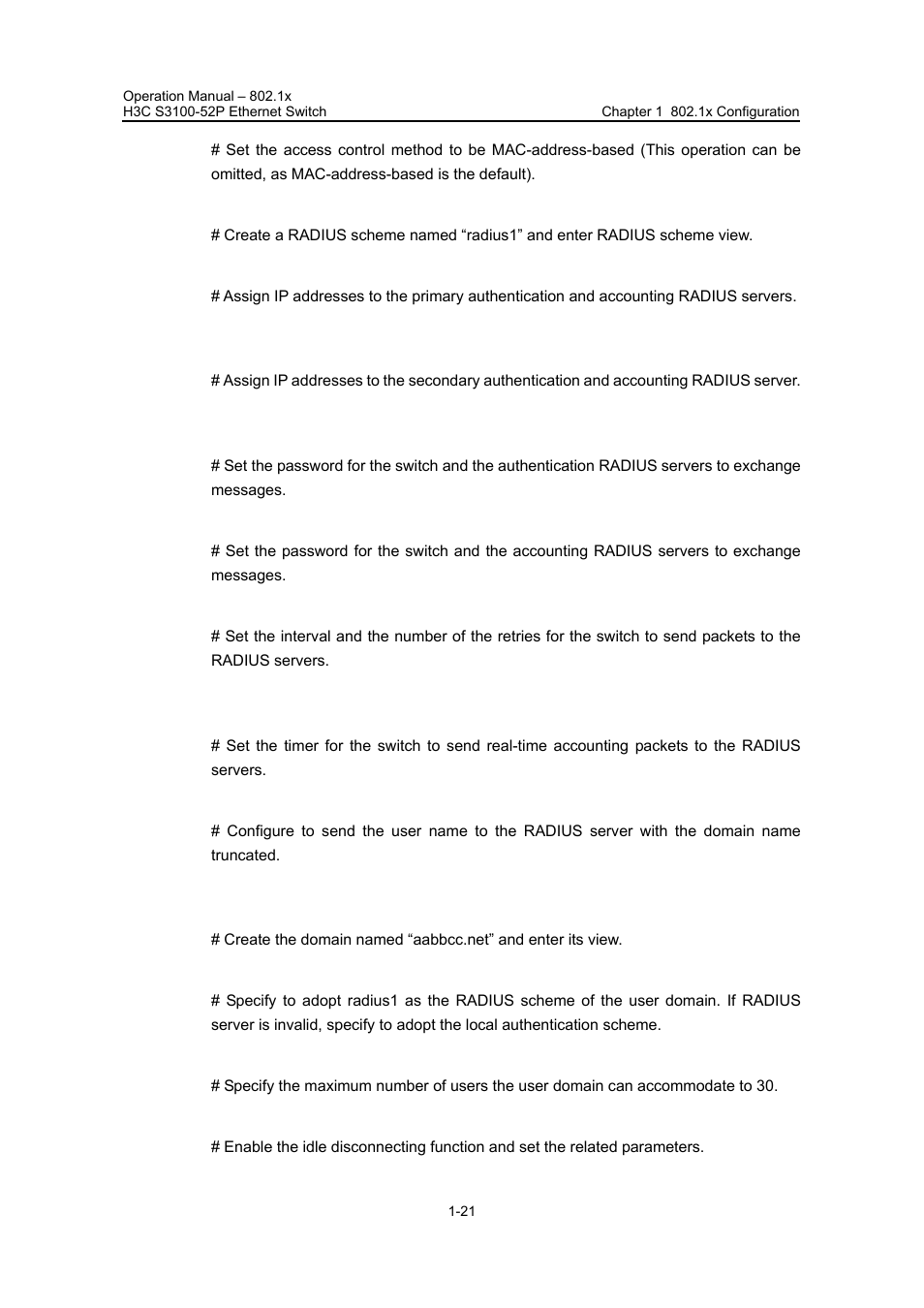 H3C Technologies H3C S3100 Series Switches User Manual | Page 294 / 630