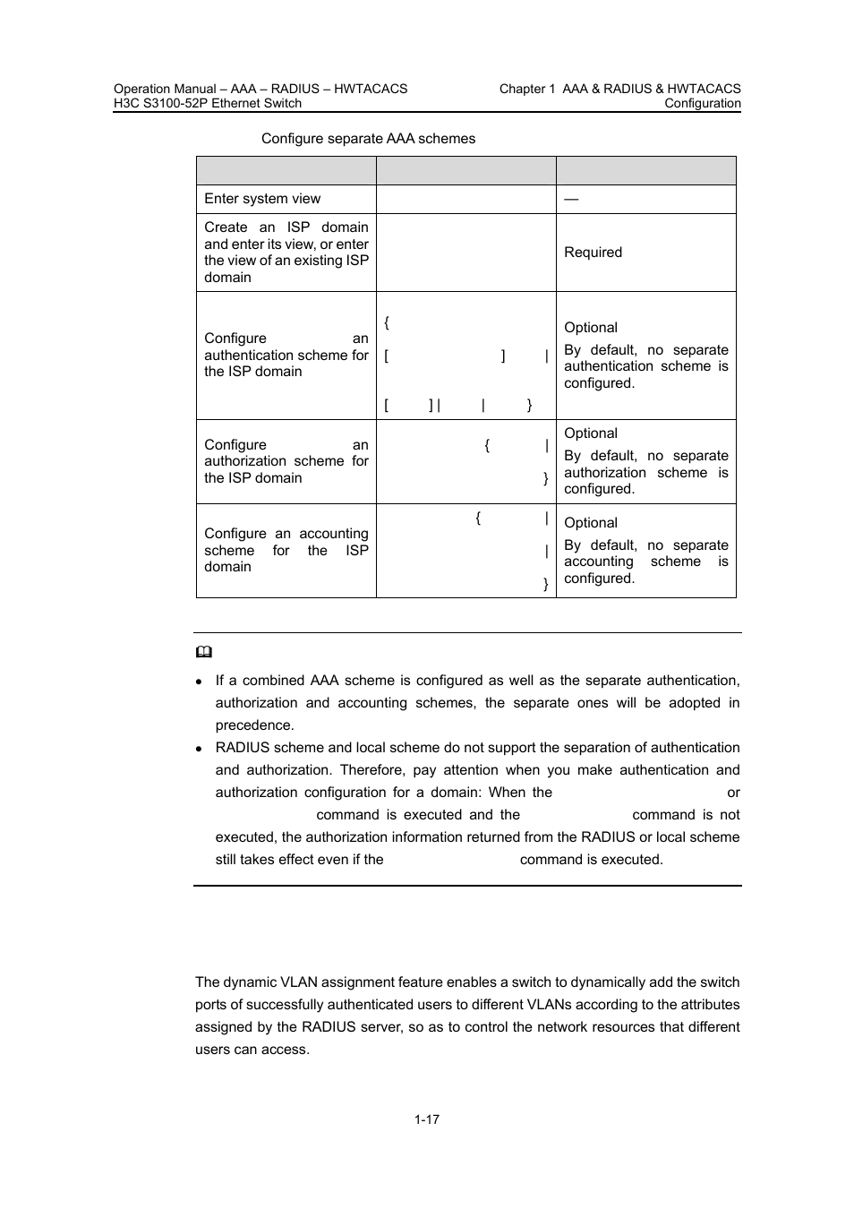 5 configuring dynamic vlan assignment, 5 configuring dynamic vlan assignment -17, Configuring dynamic | Vlan assignment | H3C Technologies H3C S3100 Series Switches User Manual | Page 316 / 630
