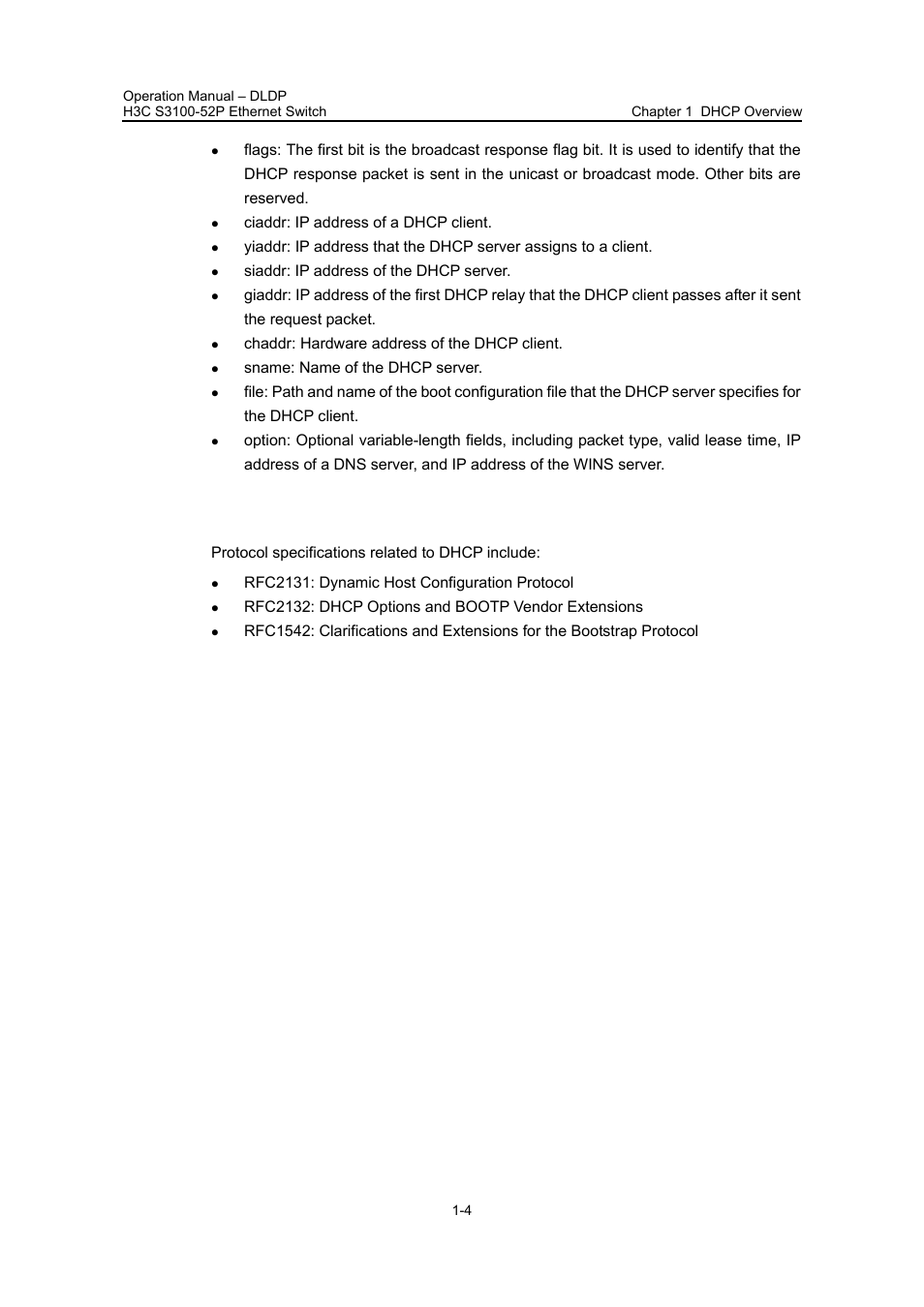 4 protocol specification, 4 protocol specification -4 | H3C Technologies H3C S3100 Series Switches User Manual | Page 357 / 630
