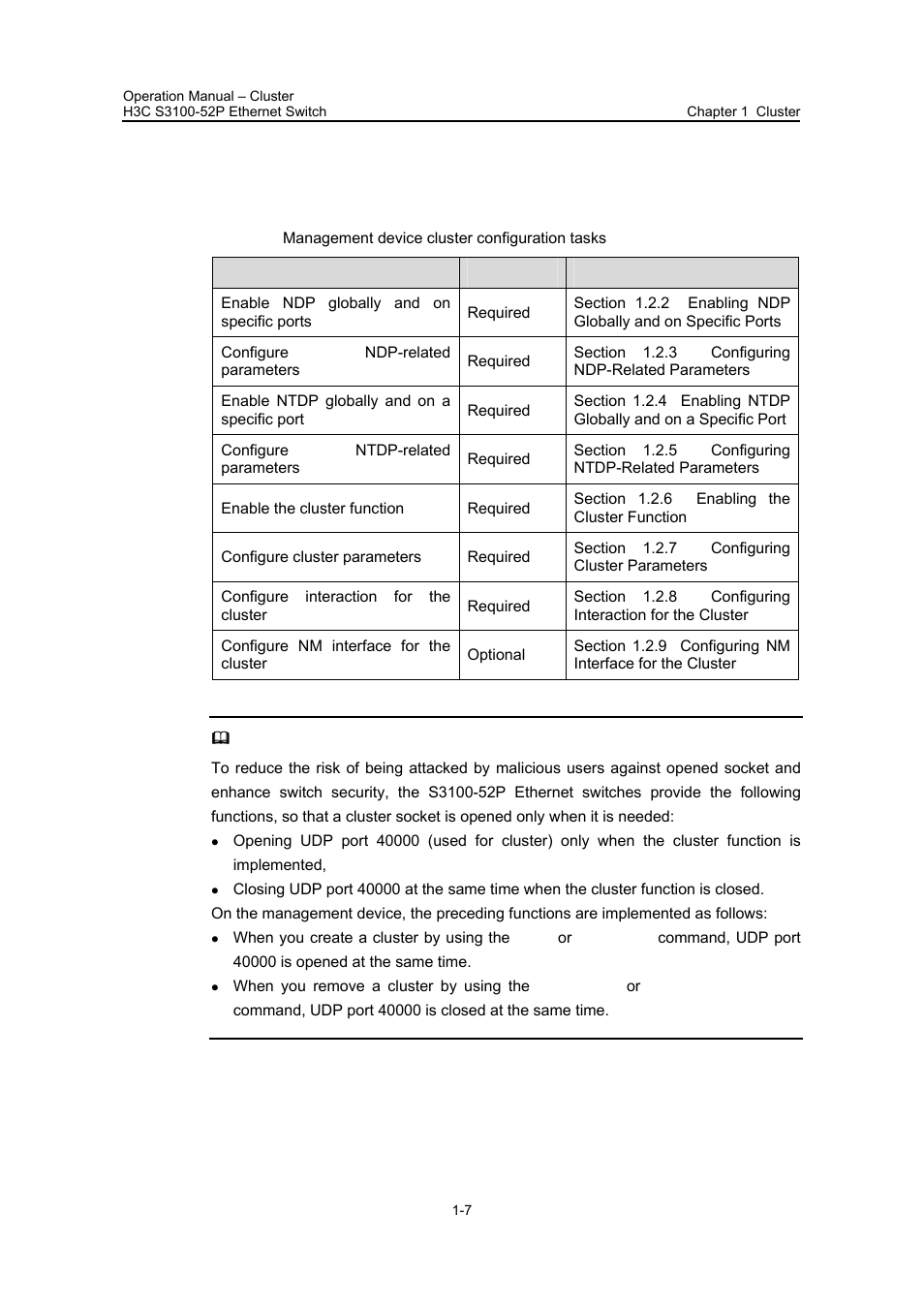 2 cluster configuration on management device, 1 management device cluster configuration tasks, 2 cluster configuration on management device -7 | 1 management device cluster configuration tasks -7 | H3C Technologies H3C S3100 Series Switches User Manual | Page 430 / 630