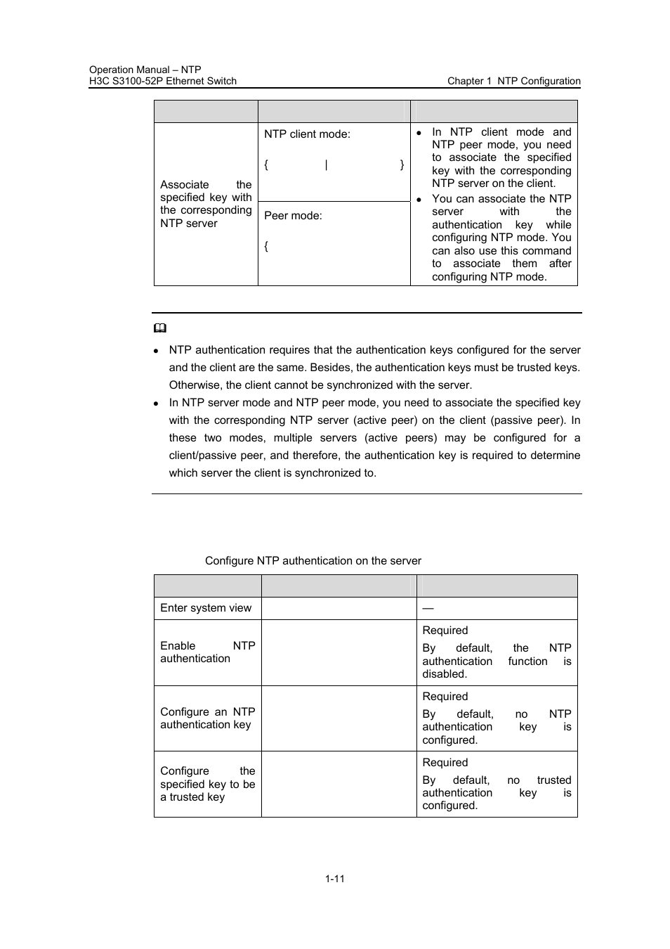 Ii. configuring ntp authentication on the server | H3C Technologies H3C S3100 Series Switches User Manual | Page 473 / 630