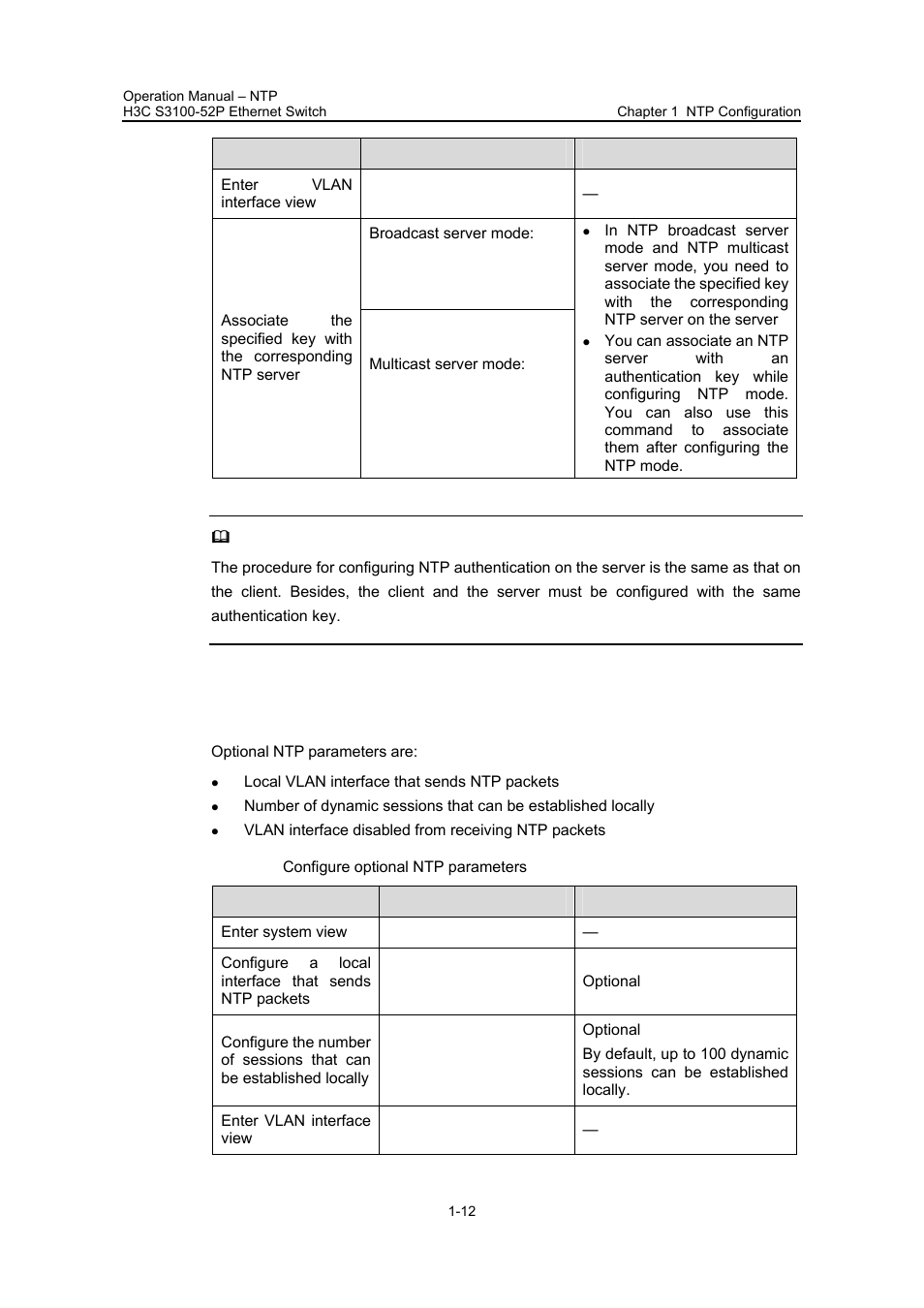 5 configuring optional ntp parameters, 5 configuring optional ntp parameters -12 | H3C Technologies H3C S3100 Series Switches User Manual | Page 474 / 630