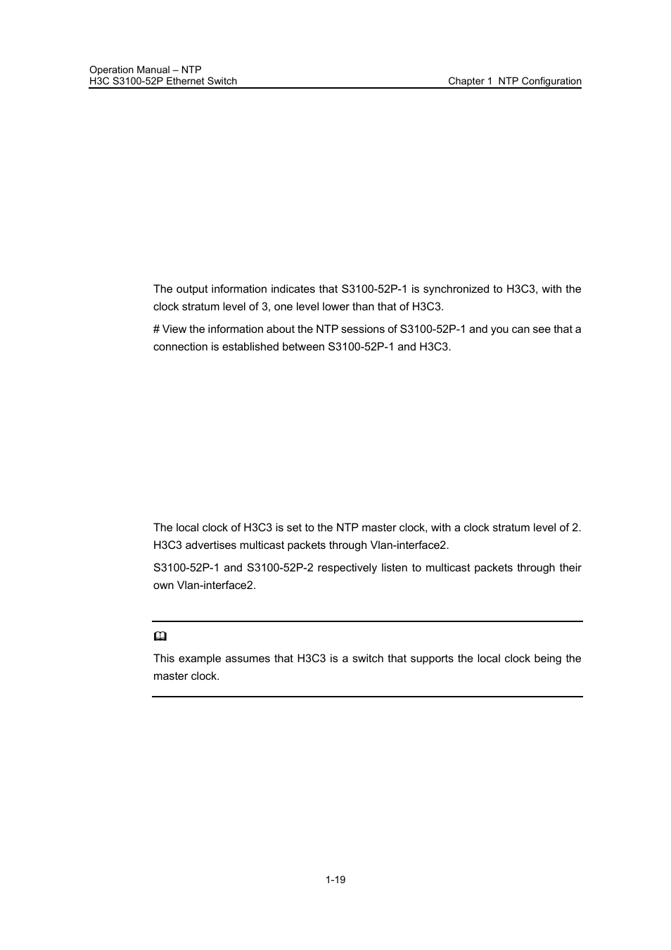 4 configuring ntp multicast mode, I. network requirements, 4 configuring ntp multicast mode -19 | H3C Technologies H3C S3100 Series Switches User Manual | Page 481 / 630