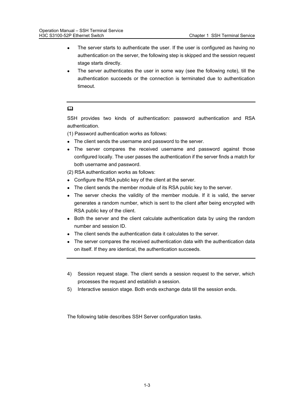 2 ssh server configuration, 2 ssh server configuration -3 | H3C Technologies H3C S3100 Series Switches User Manual | Page 489 / 630