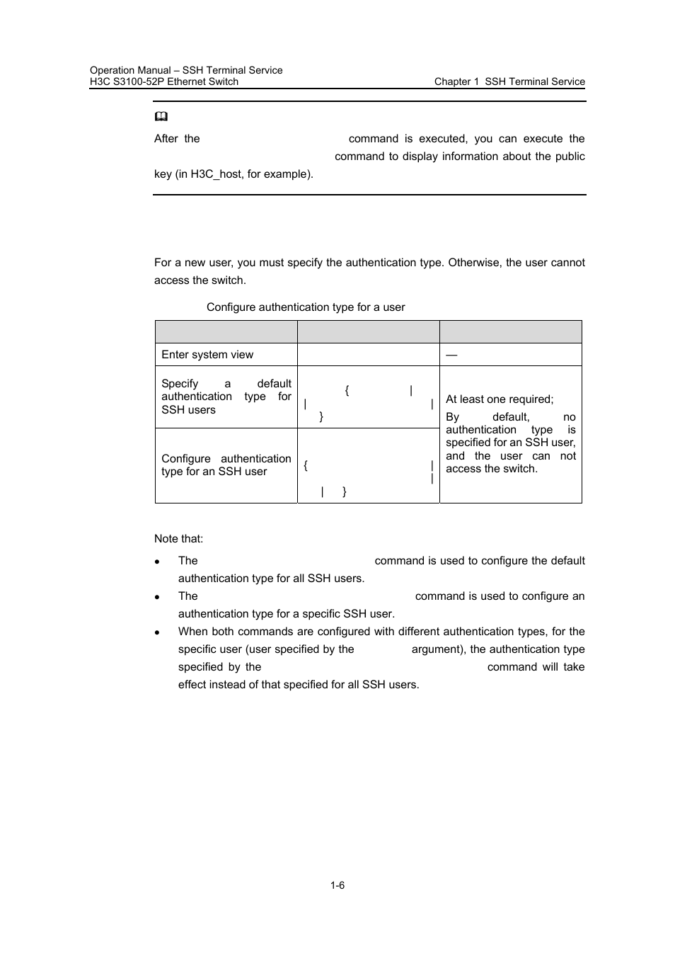 Iii. configuring authentication type for a user, Section "configuring, Authentication type for | A user | H3C Technologies H3C S3100 Series Switches User Manual | Page 492 / 630