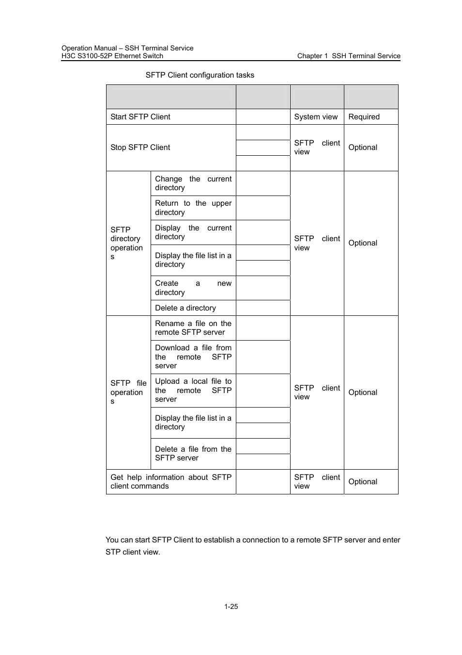 I. starting sftp client | H3C Technologies H3C S3100 Series Switches User Manual | Page 511 / 630