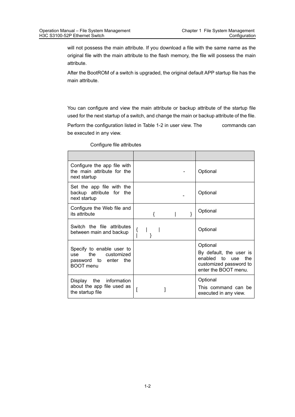 2 configuring file attributes, 2 configuring file attributes -2 | H3C Technologies H3C S3100 Series Switches User Manual | Page 520 / 630