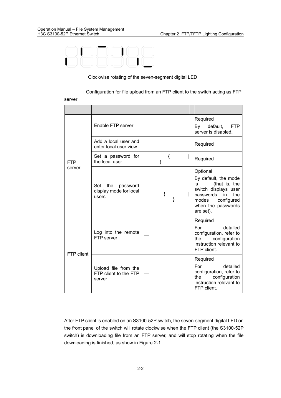 Ii. enabling ftp client on the switch | H3C Technologies H3C S3100 Series Switches User Manual | Page 528 / 630