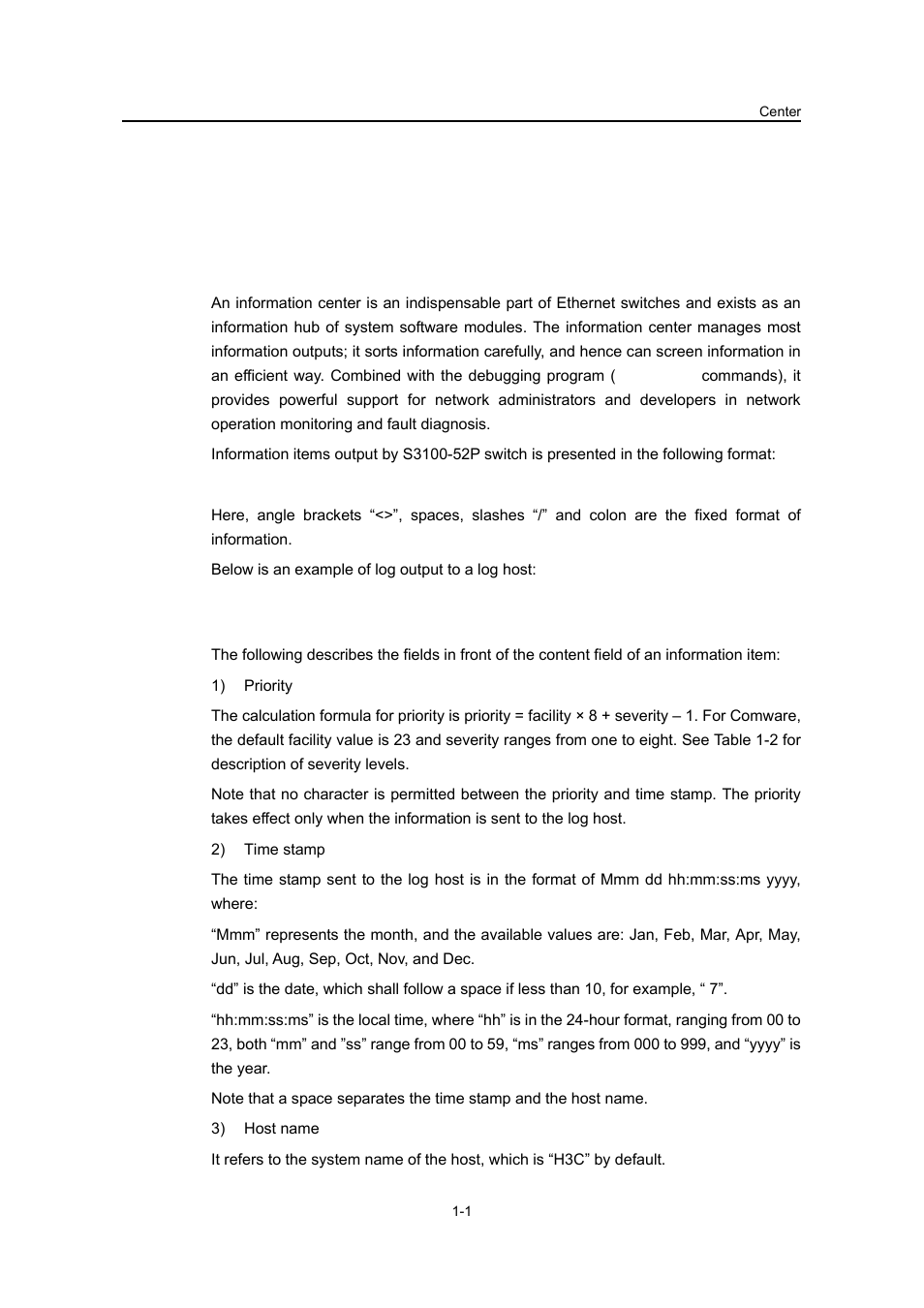 Chapter 1 information center, 1 information center overview, Chapter 1 information center -1 | 1 information center overview -1 | H3C Technologies H3C S3100 Series Switches User Manual | Page 552 / 630