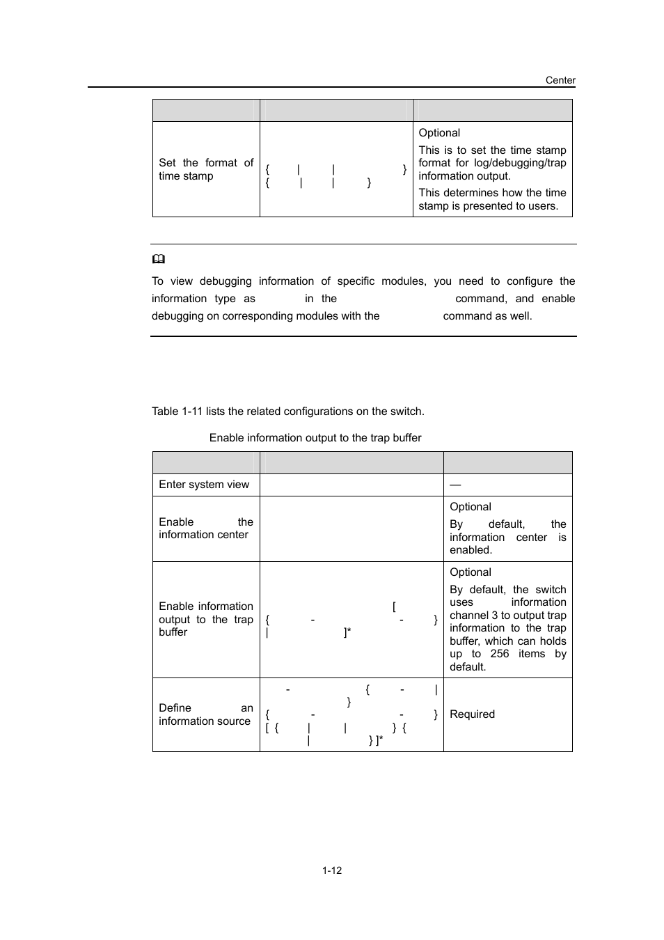 6 enabling information output to the trap buffer | H3C Technologies H3C S3100 Series Switches User Manual | Page 563 / 630