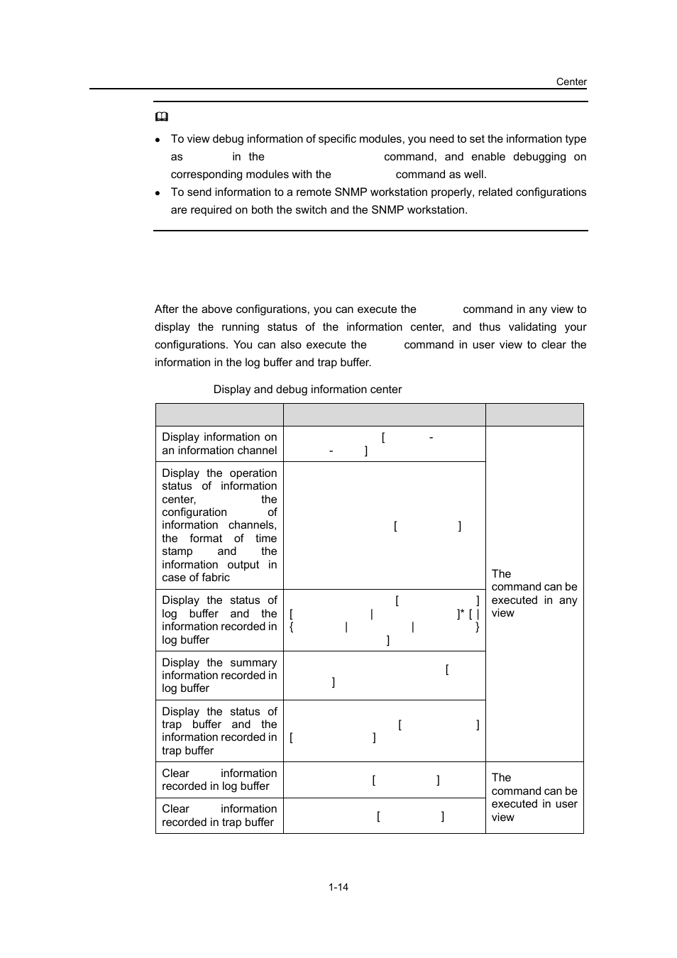 3 displaying and debugging information center, 3 displaying and debugging information center -14 | H3C Technologies H3C S3100 Series Switches User Manual | Page 565 / 630