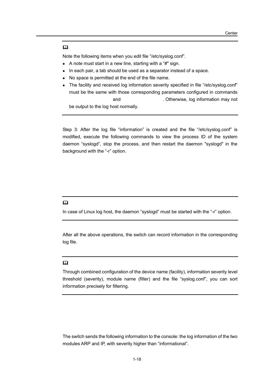 3 log output to the console, I. network requirements, 3 log output to the console -18 | H3C Technologies H3C S3100 Series Switches User Manual | Page 569 / 630