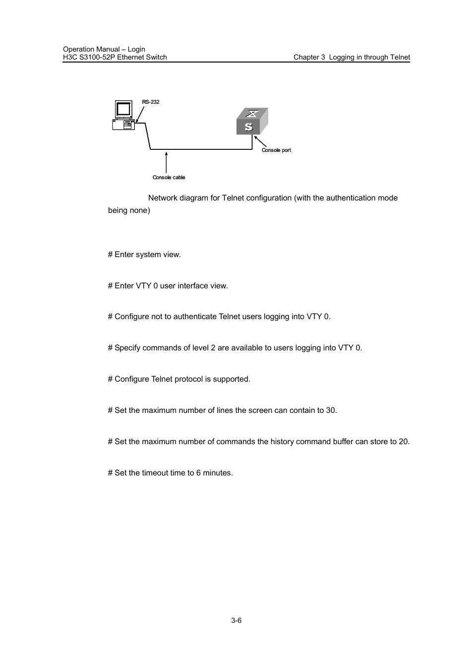 Ii. network diagram, Iii. configuration procedure | H3C Technologies H3C S3100 Series Switches User Manual | Page 57 / 630