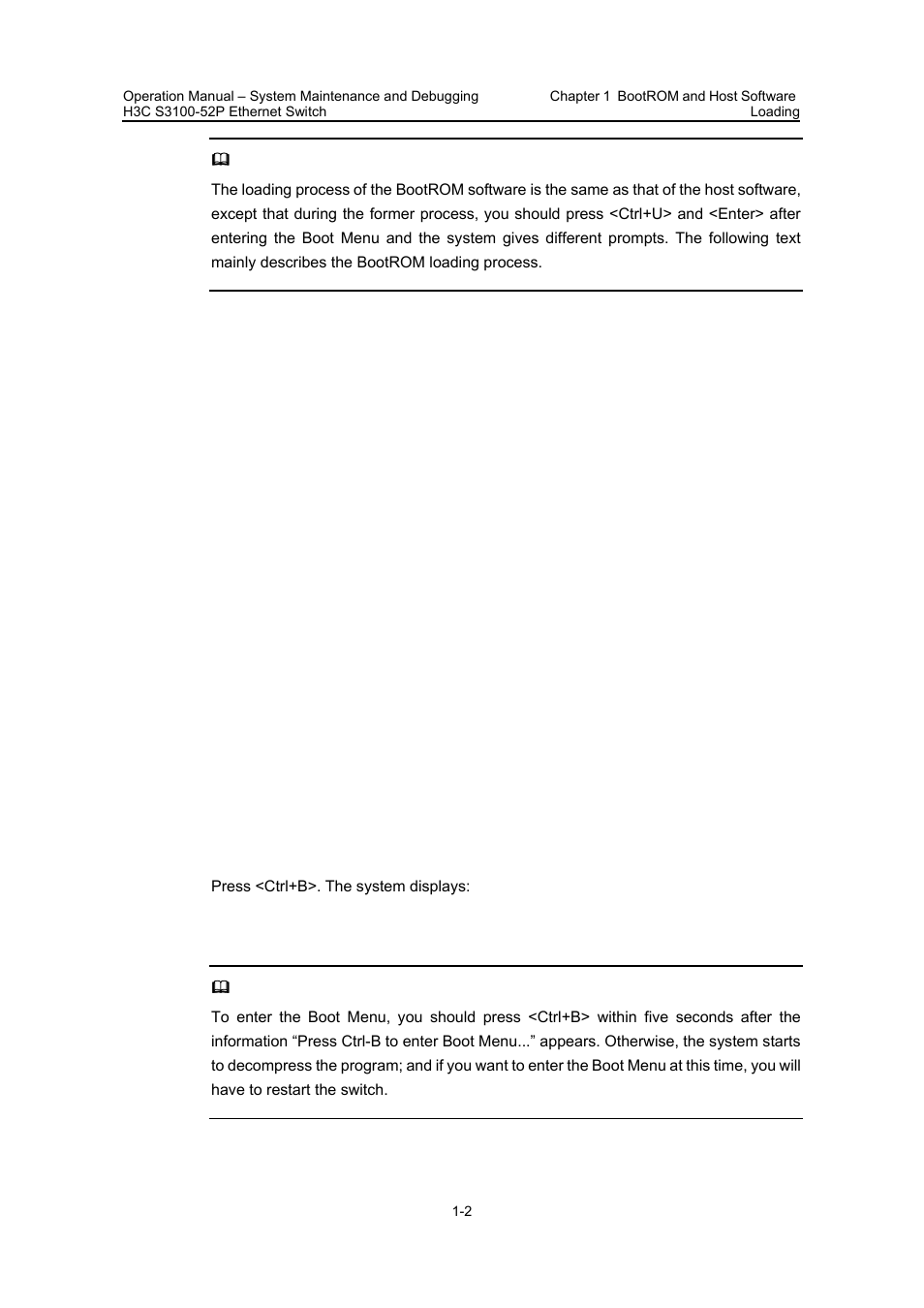 1 boot menu, 1 boot menu -2 | H3C Technologies H3C S3100 Series Switches User Manual | Page 574 / 630