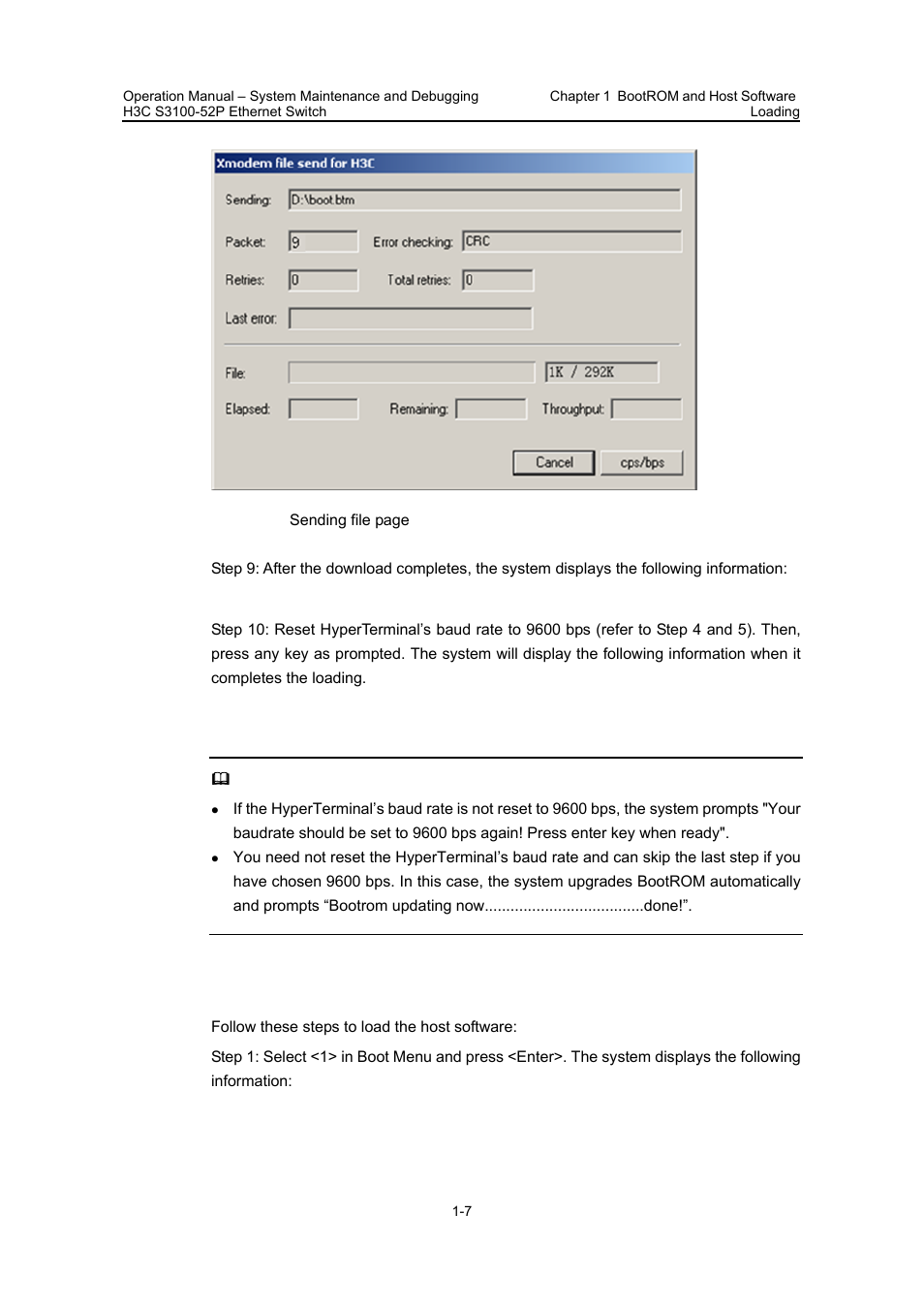 Iii. loading host software | H3C Technologies H3C S3100 Series Switches User Manual | Page 579 / 630