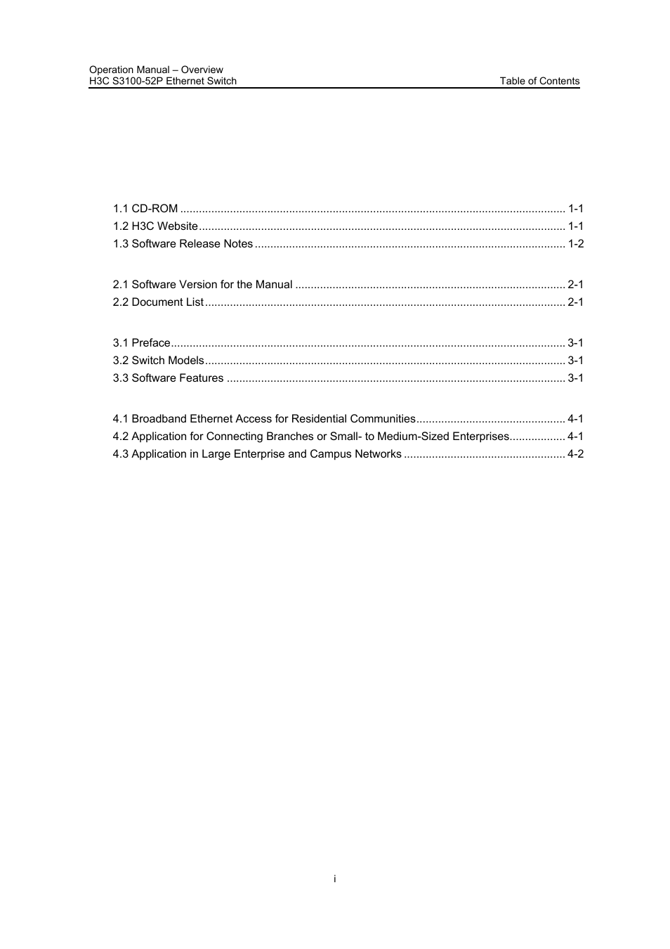 H3C Technologies H3C S3100 Series Switches User Manual | Page 7 / 630