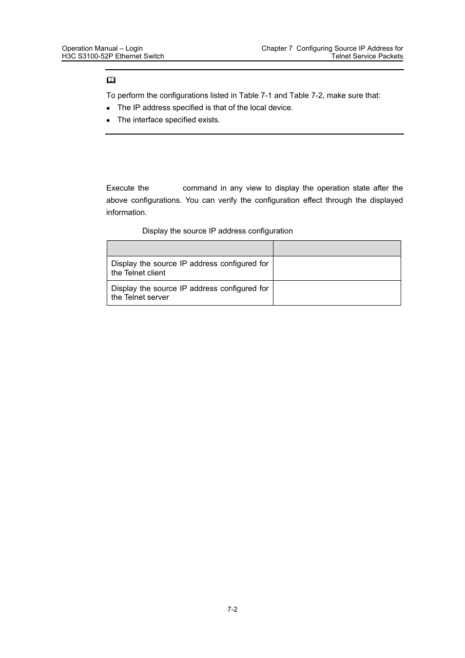 2 displaying source ip address configuration, 2 displaying source ip address configuration -2 | H3C Technologies H3C S3100 Series Switches User Manual | Page 81 / 630
