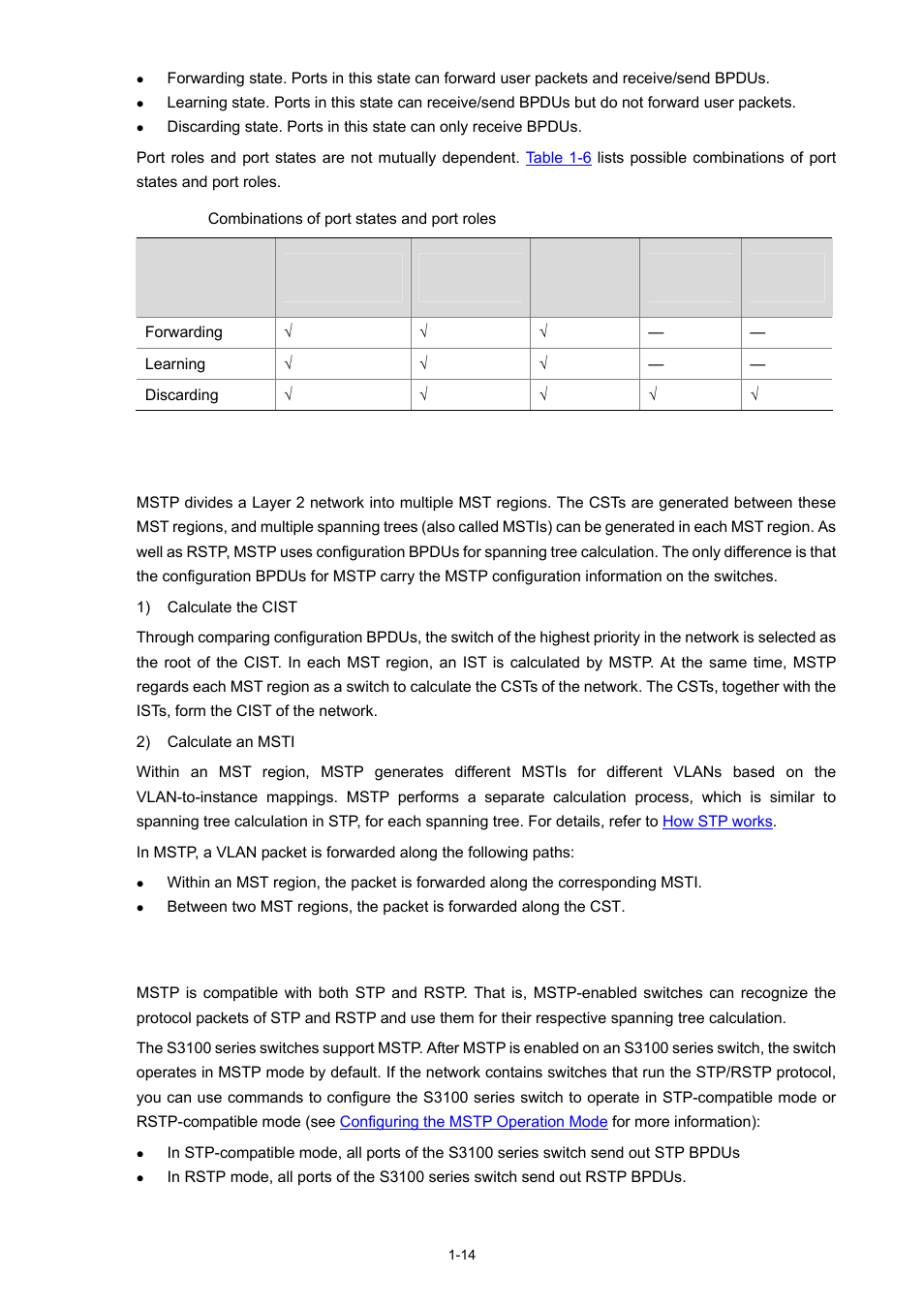 Principle of mstp, Mstp implementation on switches | H3C Technologies H3C S3100 Series Switches User Manual | Page 233 / 1056