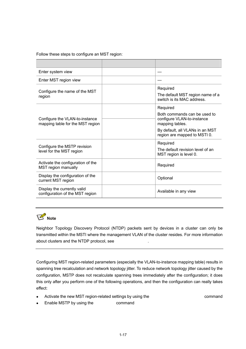 Configuring root bridge, Configuring an mst region, Configuration procedure | H3C Technologies H3C S3100 Series Switches User Manual | Page 236 / 1056